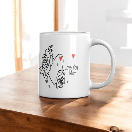 I Love You Rose Hearted Mug