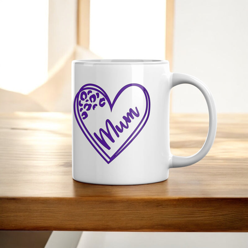 Purple Heart Stick Mum Mug