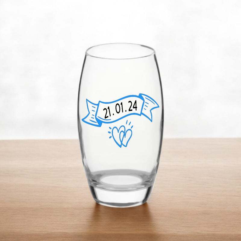 Personalised Ribbon Date Glass